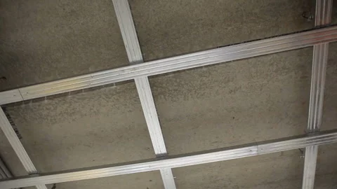 Ceiling frame made of metal profile. Stock Footage 102167052