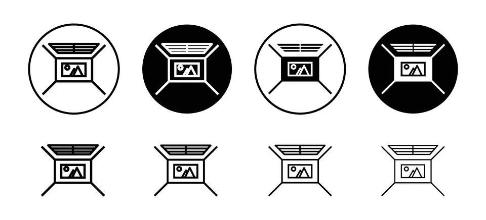 Ceiling frame vector icon set collection. Ceiling frame Outline flat Icon. Stock Illustration