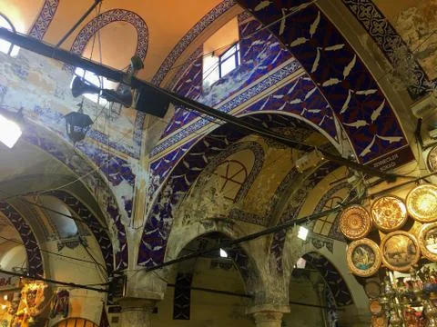 Ceiling of Grand Bazaar Stock Photos