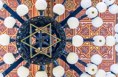  Ceiling in The Great Synagogue is a historical building in Budapest, Hung... Stock Photos