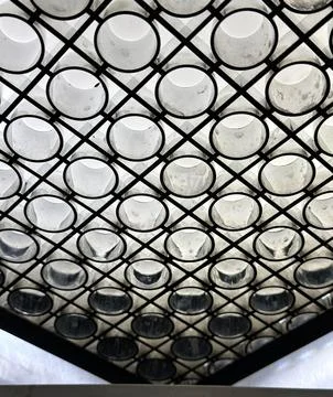 Ceiling grid with geometric pattern Stock Photos