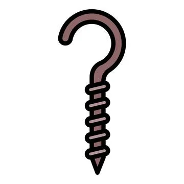 Ceiling hook icon color outline vector Stock Illustration