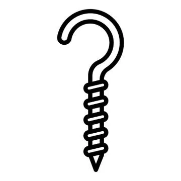Ceiling hook icon, outline style Stock Illustration