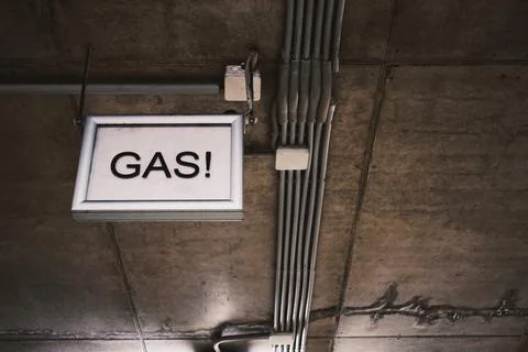 Ceiling infrastructure in the garage Stock Photos