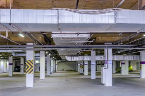 Ceiling insulation, ventilation system air ducts Stock Photos