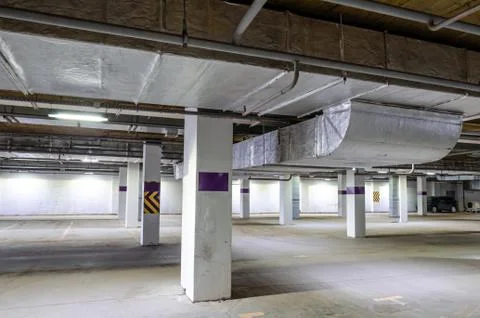 Ceiling insulation, ventilation system air ducts Stock Photos