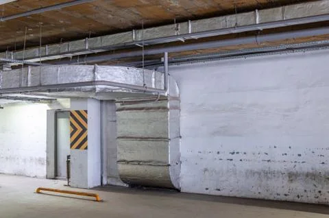 Ceiling insulation, ventilation system air ducts Stock Photos