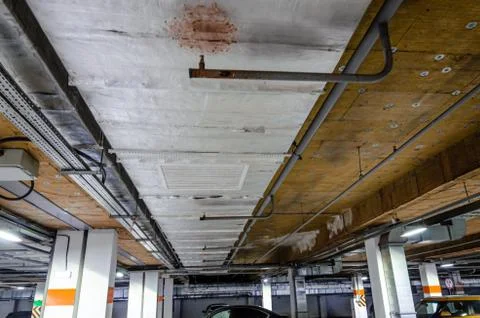 Ceiling insulation, ventilation system air ducts Stock Photos