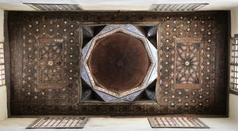 The ceiling of Islamic architecture and monuments in Old Cairo 10 Stock Photos