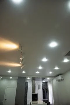 Ceiling in the kitchen in the house. Stock Photos