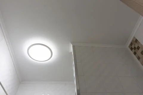 Ceiling with lamp in the bathroom Stock Photos