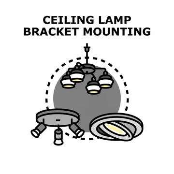 Ceiling lamp bracket mounting hardware illustration Stock Illustration
