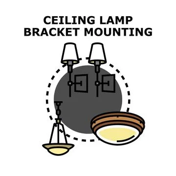 Ceiling lamp bracket mounting for home lighting Stock Illustration