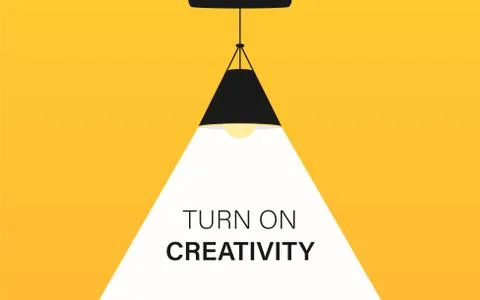 Ceiling lamp bulb as spotlight and text. 库存插图