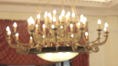 Ceiling lamp with candles Stock Footage 56721758