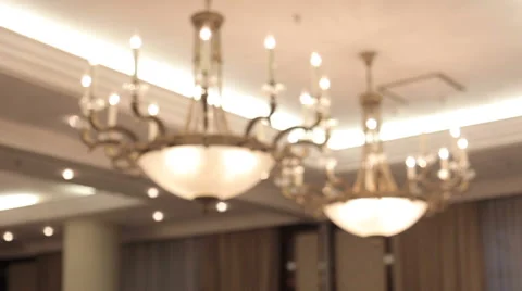 Ceiling lamp with candles Stock Footage 56722370