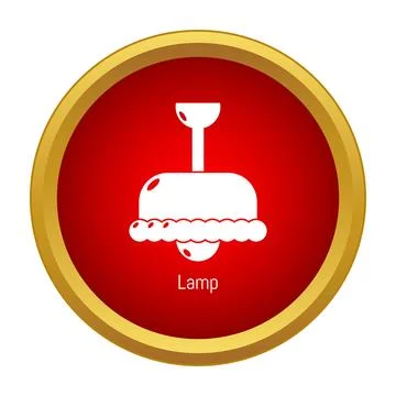 Ceiling lamp lighting fixture simple red circle icon Stock Illustration