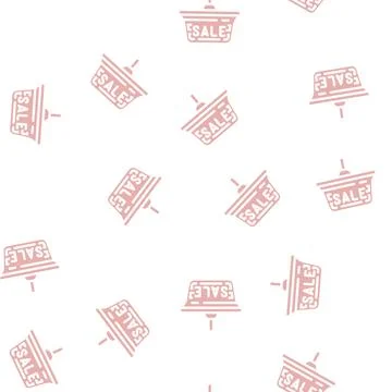 Ceiling lamp sale glyph vector seamless pattern Stock Illustration