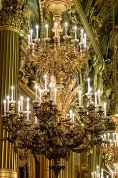 Ceiling lamps and architectural elements eclectic Beaux-Arts style of Secon.. 写真素材