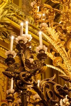 Ceiling lamps and architectural elements eclectic Beaux-Arts style of Secon.. 写真素材