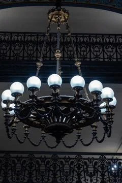 Ceiling lamps and architectural elements eclectic Beaux-Arts style of Secon.. 写真素材