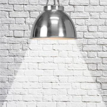 Ceiling lamps on brick wall background Stock Photos