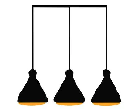 Ceiling lamps silhouette. Set of Ceiling lamps. Stock Illustration