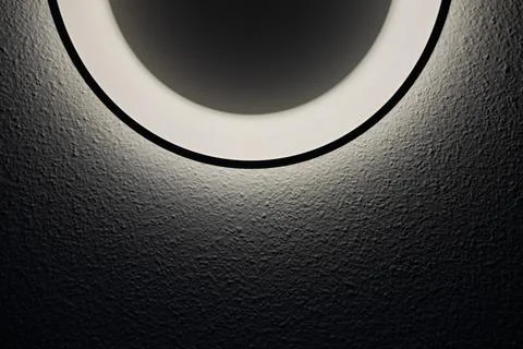 Ceiling light on black wall. Abstract background and texture for design. Stock Photos