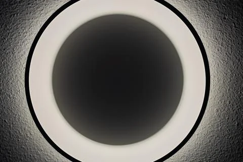 Ceiling light on black wall. Abstract background and texture for design. Stock Photos