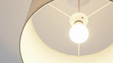 Ceiling Light Bulb Turning On/Off Vídeo Stock 269186681