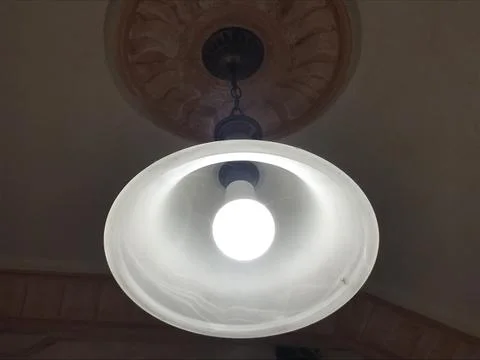 The ceiling light bulb view Foto stock