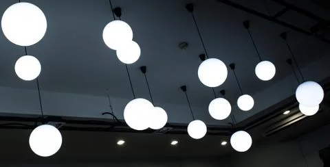 Ceiling light bulbs. Stock Photos