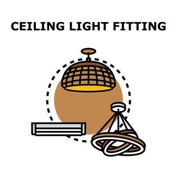 Ceiling light fitting collection illuminating interior designs Stock Illustration
