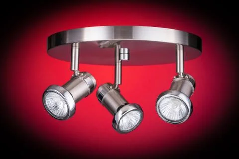 Ceiling light fixture isolated on red Stock Photos