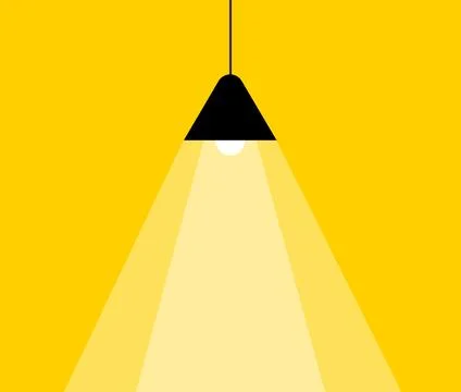 Ceiling Light Illustration on Yellow Background Illustrazione stock