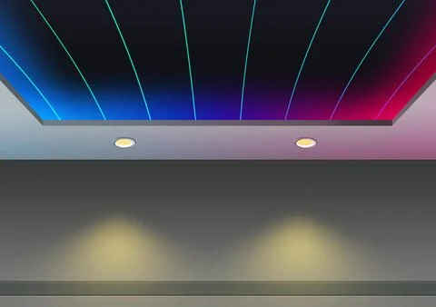 Ceiling Light Interior Design Using Downlight LED Ambiance Light Stock Photos