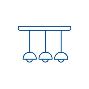 Ceiling light lamp line icon concept. Ceiling light lamp flat vector symbol Stock Illustration