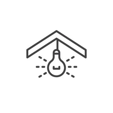 Ceiling light line icon, outline vector sign, linear style pictogram 스톡 일러스트