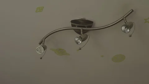 Ceiling light turning on and off 스톡 동영상 88213435