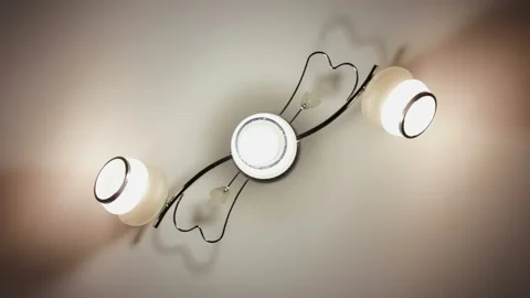 Ceiling light turning on and off Stock Footage 106387156