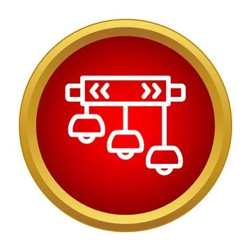 Ceiling lighting fixture with three hanging lamps icon Stock Illustration