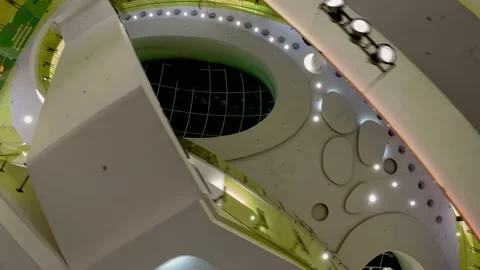 The ceiling of the mall filmed when the escalator moves from the bottom up Stock Footage 168772535