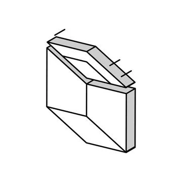 On ceiling mirror isometric icon vector illustration Stock Illustration