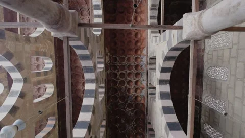 Ceiling of the mosque of sultan Mohamed ibn Qalawun. Cairo, Egypt. Stock Footage 247184835