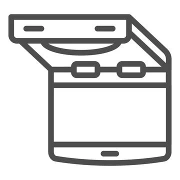 Ceiling mounted car TV line icon, monitors and TV concept, flip down tv vector Stock Illustration