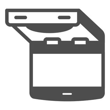 Ceiling mounted car TV solid icon, monitors and TV concept, flip down tv vector Stockillustratie