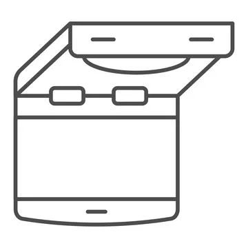 Ceiling mounted car TV thin line icon, monitors and TV concept, flip down tv Stock Illustration