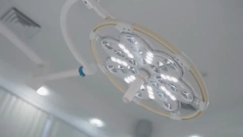 Ceiling-Mounted LED Surgical Light in Operating Room Stock Footage 314303135