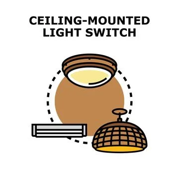 Ceiling mounted light fixtures concept vector illustration Stock Illustration