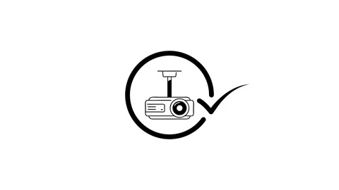 Ceiling mounted projector installation concept with check mark symbolizing .. Vidéo 346497395